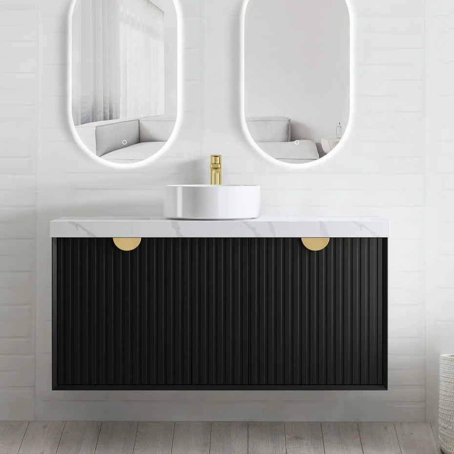 MARLO 1200MM MATTE BLACK WALL HUNG VANITY