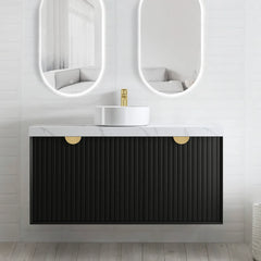 MARLO 1200MM MATTE BLACK WALL HUNG VANITY