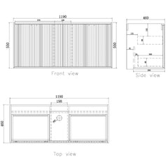 MARLO 1200MM MATTE BLACK WALL HUNG VANITY