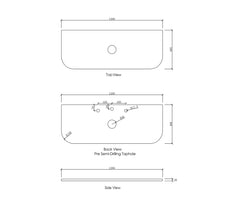 BONDI 1200MM SATIN WHITE FLUTED WALL HUNG CURVE VANITY