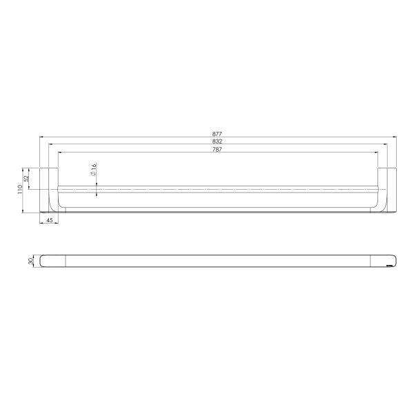 Nuage Double Towel Rail 800mm