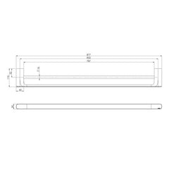 Nuage Double Towel Rail 800mm