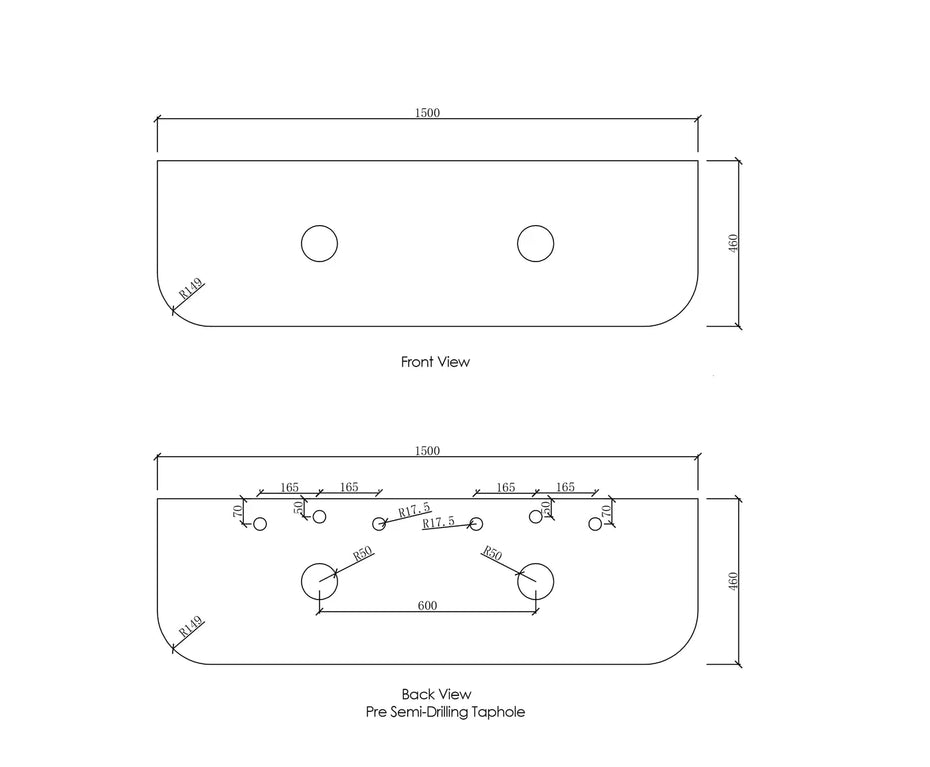 BONDI 1500MM WOODLAND OAK FLUTED CURVE VANITY