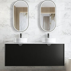 MARLO 1500MM MATTE BLACK WALL HUNG VANITY