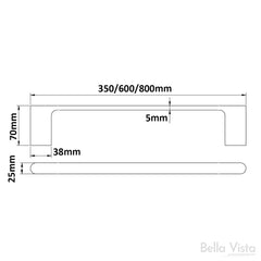 Lantra Single Towel Rail - 800mm
