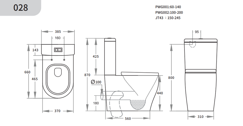 KDK Zues Rimless Tornado Toilet Suite
