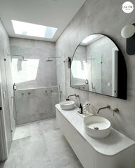 BONDI 1800MM SATIN WHITE FLUTED WALL HUNG CURVE VANITY