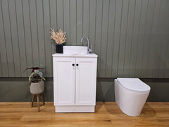 Zara 600mm Hampton Shaker Style Slim Powder room Vanity