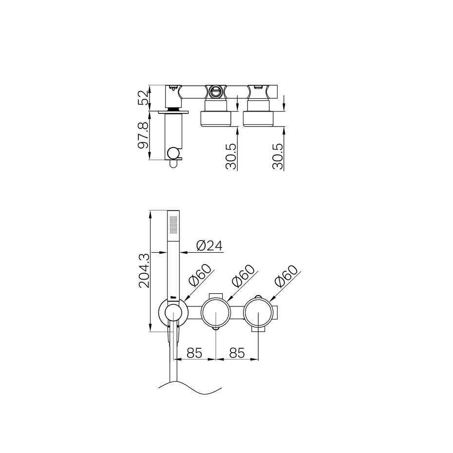 Serenity Progressive Shower System With Metal Handle And Slim Shower