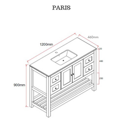 PARIS 1200mm Bathroom Vanity