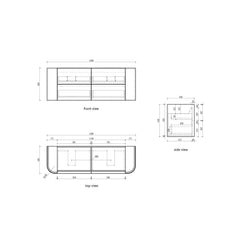 Ramee Fluted Wall Hung 1500mm Matte White Cabinet