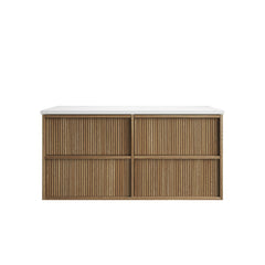 Venetta Fluted Framed Wall Hung 1200mm Harvest Oak Cabinet