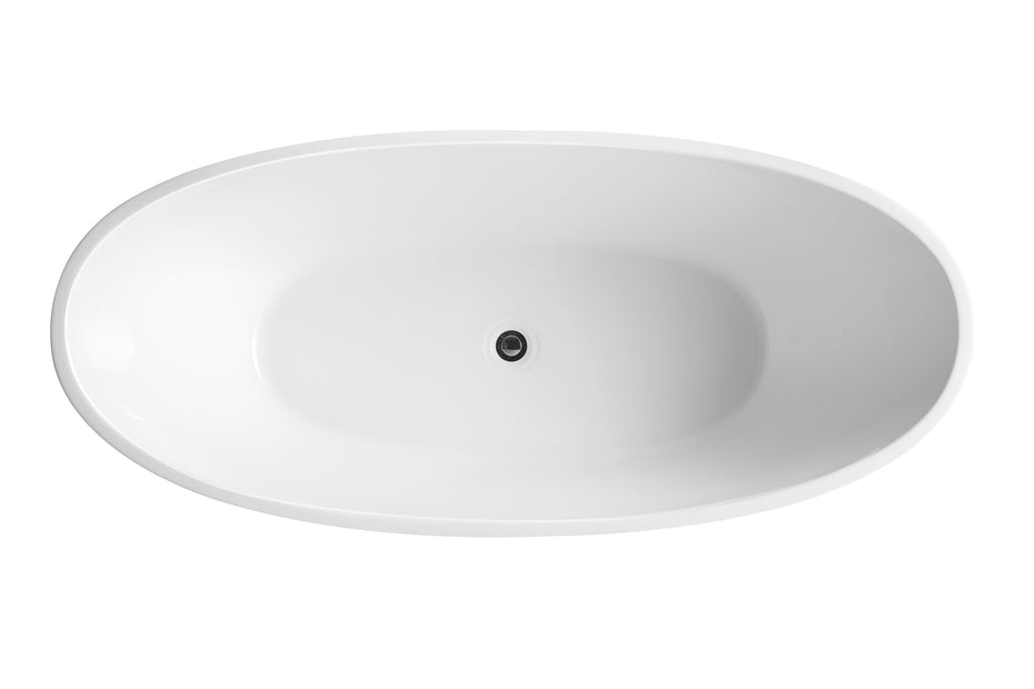 Black oval shape freestanding Bath tub -CURO 1700 BT281BK