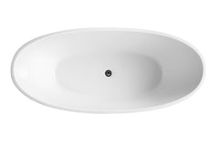 Black oval shape freestanding Bath tub -CURO 1700 BT281BK