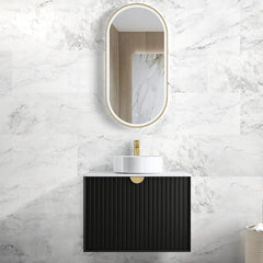 MARLO 750MM MATTE BLACK WALL HUNG VANITY