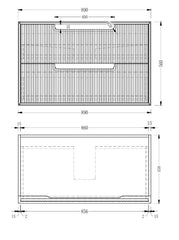 Berlin Wall Hung 900mm Timber Fluted Vanity