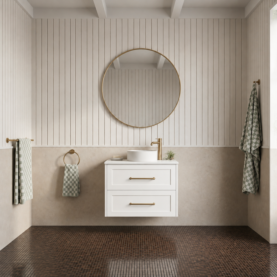 AAVI 600mm Hampton Shaker Style Slim Powder Room Vanity
