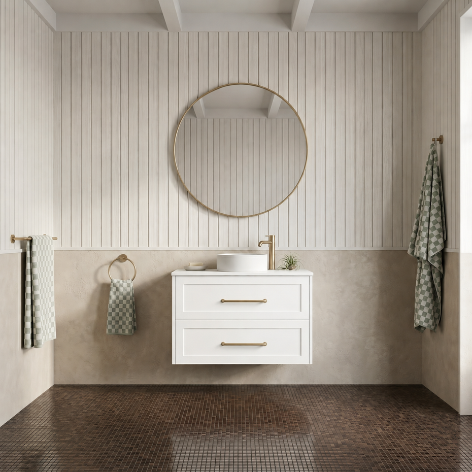AAVI 750mm Hampton Shaker Style Slim Powder room Vanity