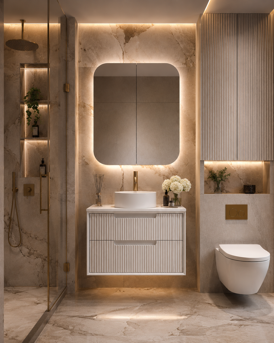 Austin Wall Hung 750mm Fluted Style Bathroom Vanity