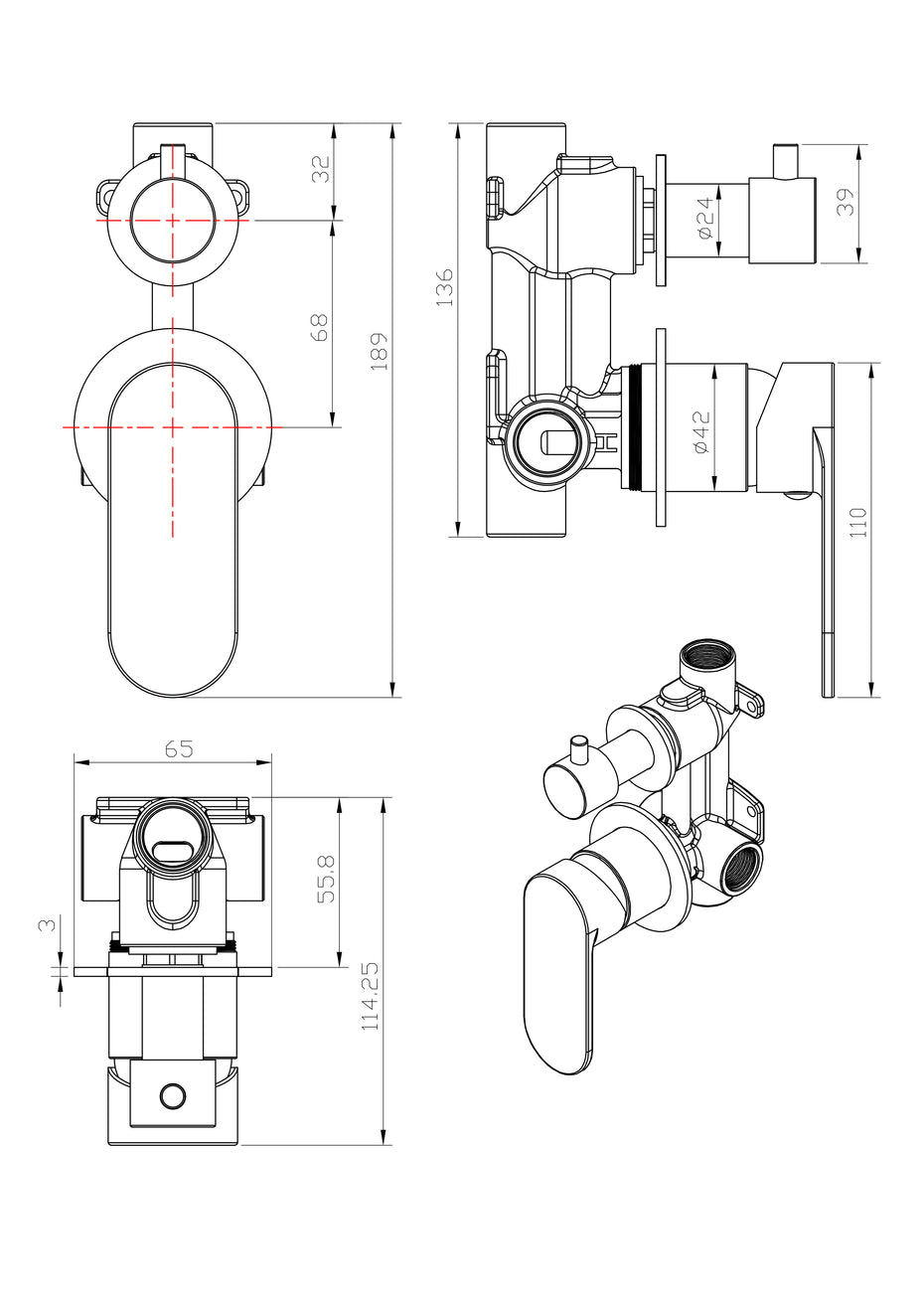 Ayla Shower Mixer Diverter