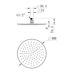 Round Shower Head 300mm