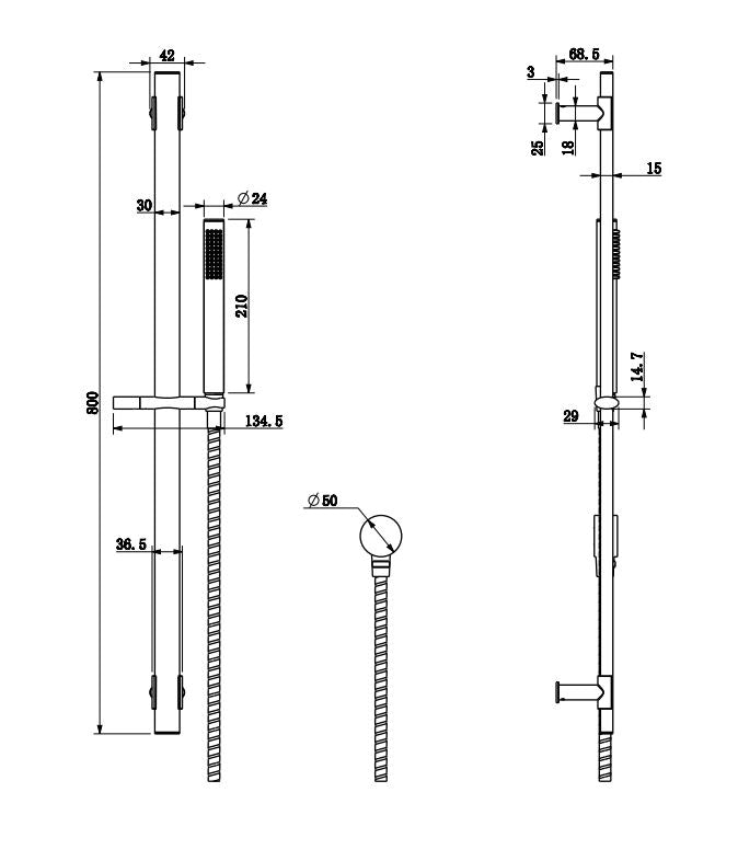 Berlin Multifunction Shower on Rail