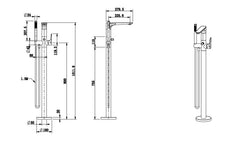 Berlin Floor Standing Bath Filler with Handheld Shower