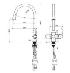 Bordeaux Pull-Out Kitchen Mixer BOR005