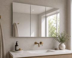 600mm - 1200mm Bella Mirrored Shaving Cabinet White