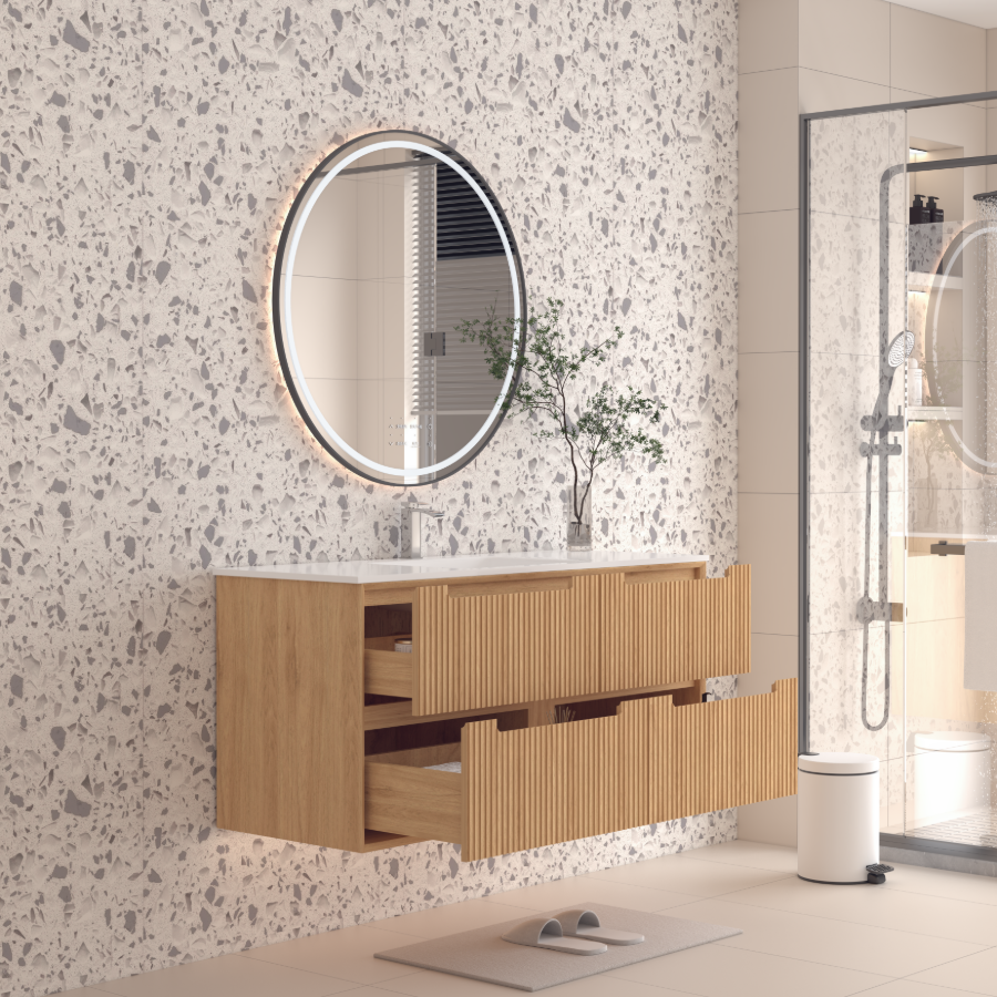 Berlin Wall Hung 1200mm Timber Fluted Vanity