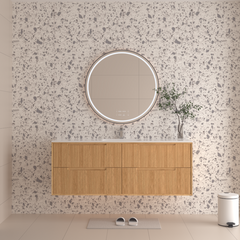 Berlin Wall Hung 1500mm Double Basin Timber Fluted Vanity
