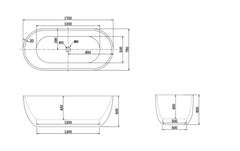 Berri Freestanding Bath - Gloss/Matte White