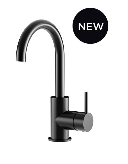 Round Gooseneck Basin Mixer with Cold Start