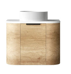 Bondi Natural Oak Wall Hung Curve Vanity - Cabinet Only