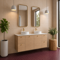 Boston Wall Hung 1500mm Double Basin Bathroom Vanity
