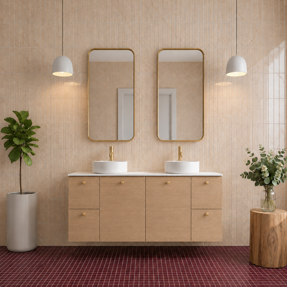 Boston Wall Hung 1500mm Double Basin Bathroom Vanity