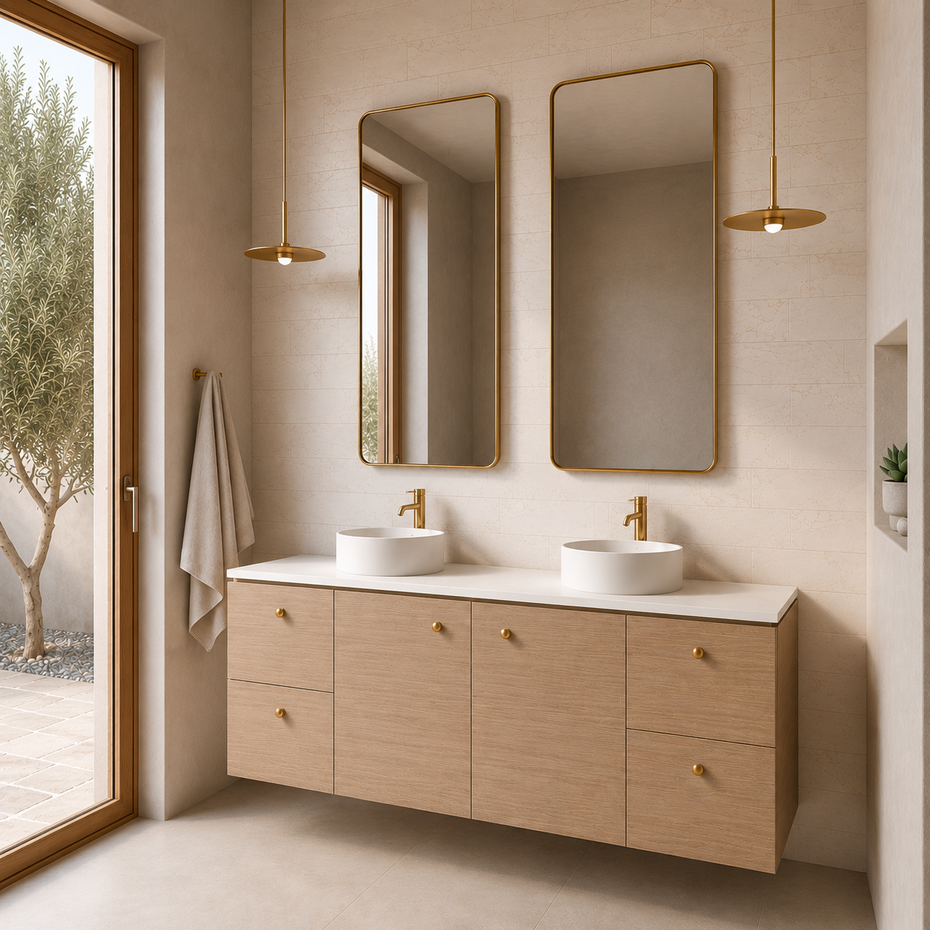 Boston Wall Hung 1800mm Double Basin Bathroom Vanity