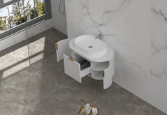 CARYSIL 900mm Fluted Wall Hung Vanity - White