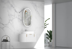 CARYSIL 900mm Fluted Wall Hung Vanity - White