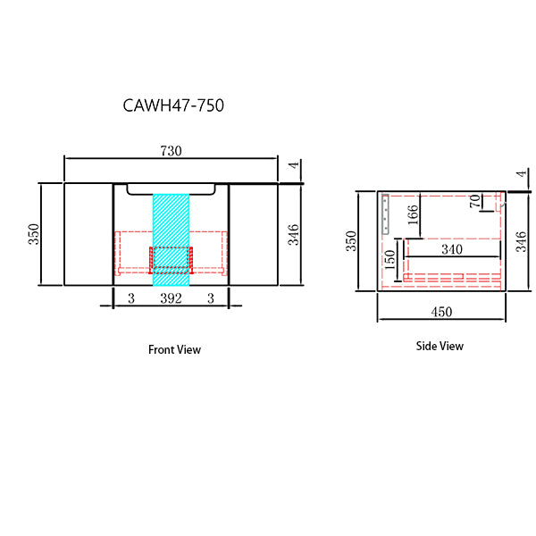 Carita Wall Hung 750mm