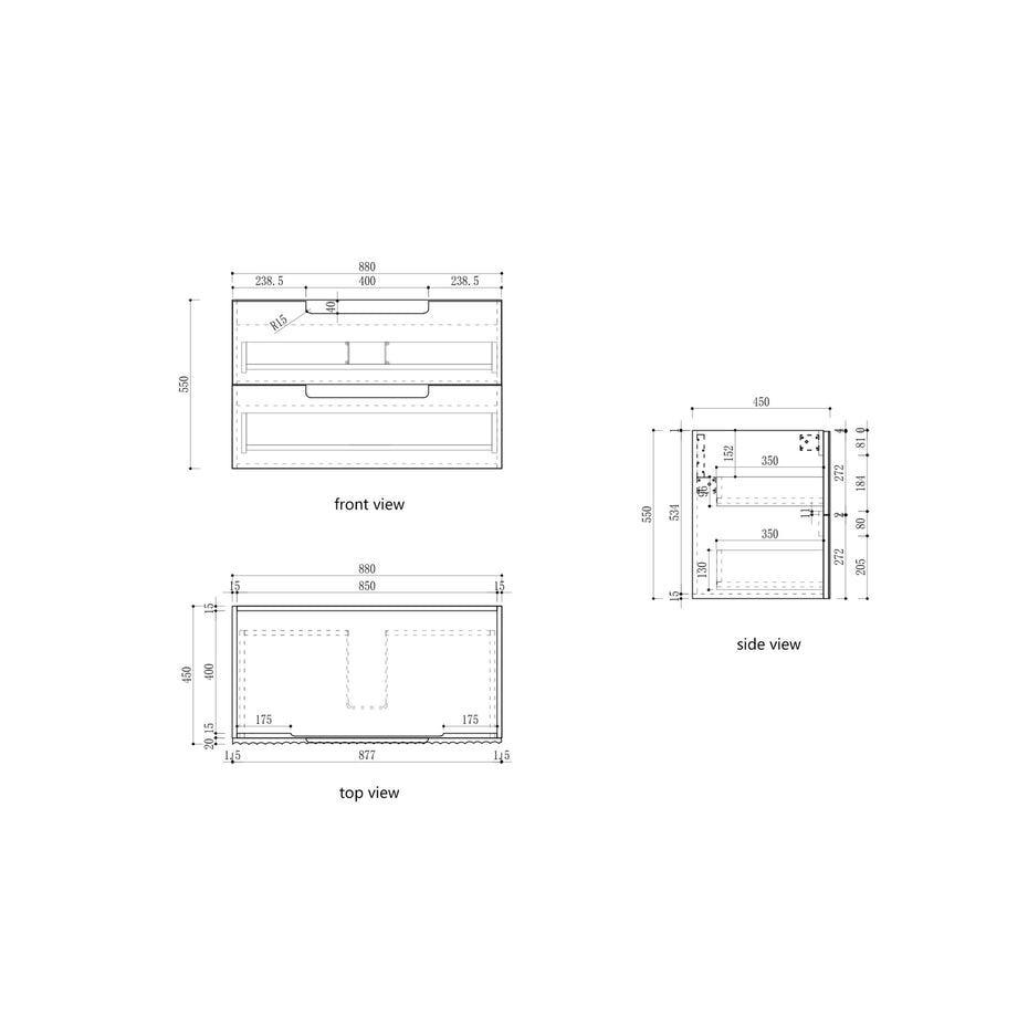 Lovina Wall Hung Vanity - 900mm