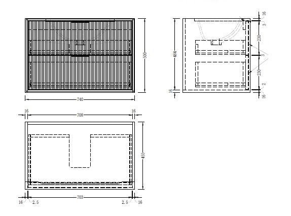 Ariana Wall Hung 750mm Fluted Style Bathroom Vanity
