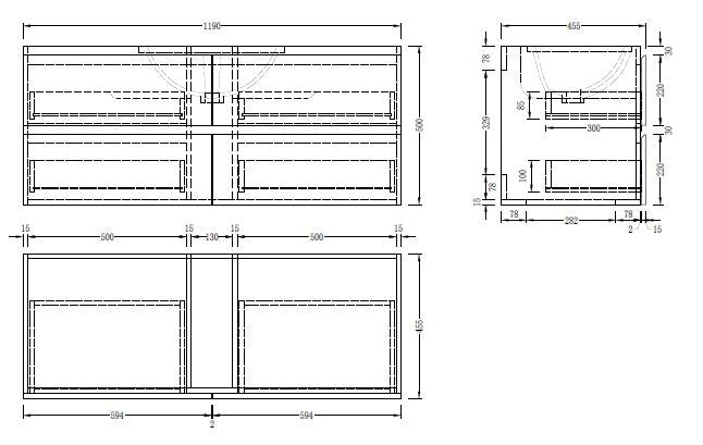 Grove Wall Hung 1200mm Natural Oak Vanity