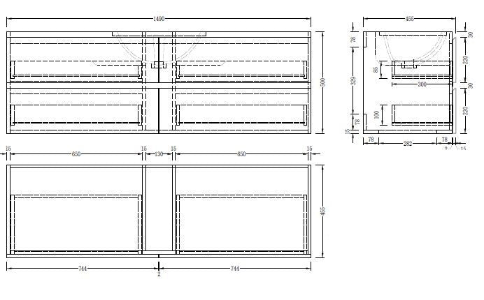 Grove Wall Hung 1500mm Single Basin Natural Oak Vanity