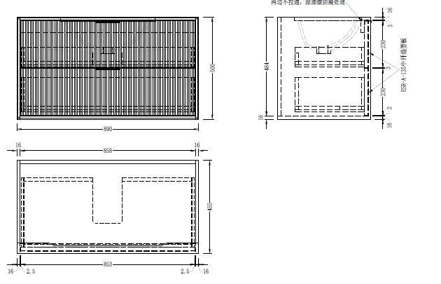 Ariana Wall Hung 900mm Fluted Style Bathroom Vanity