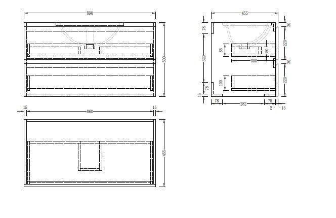 Grove Wall Hung 900mm Natural Oak Vanity