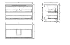 Grove Wall Hung 900mm Natural Oak Vanity
