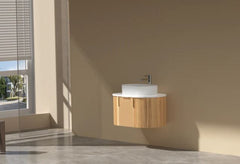 CARYSIL 900mm Fluted Wall Hung Vanity - Walnut