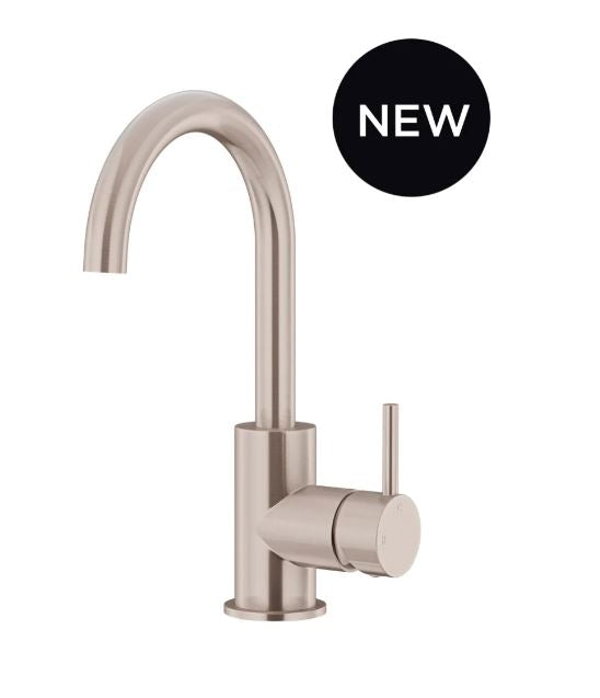Round Gooseneck Basin Mixer with Cold Start