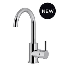 Round Gooseneck Basin Mixer with Cold Start